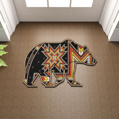 SM250512M07 Bear Native American Shaped Mat