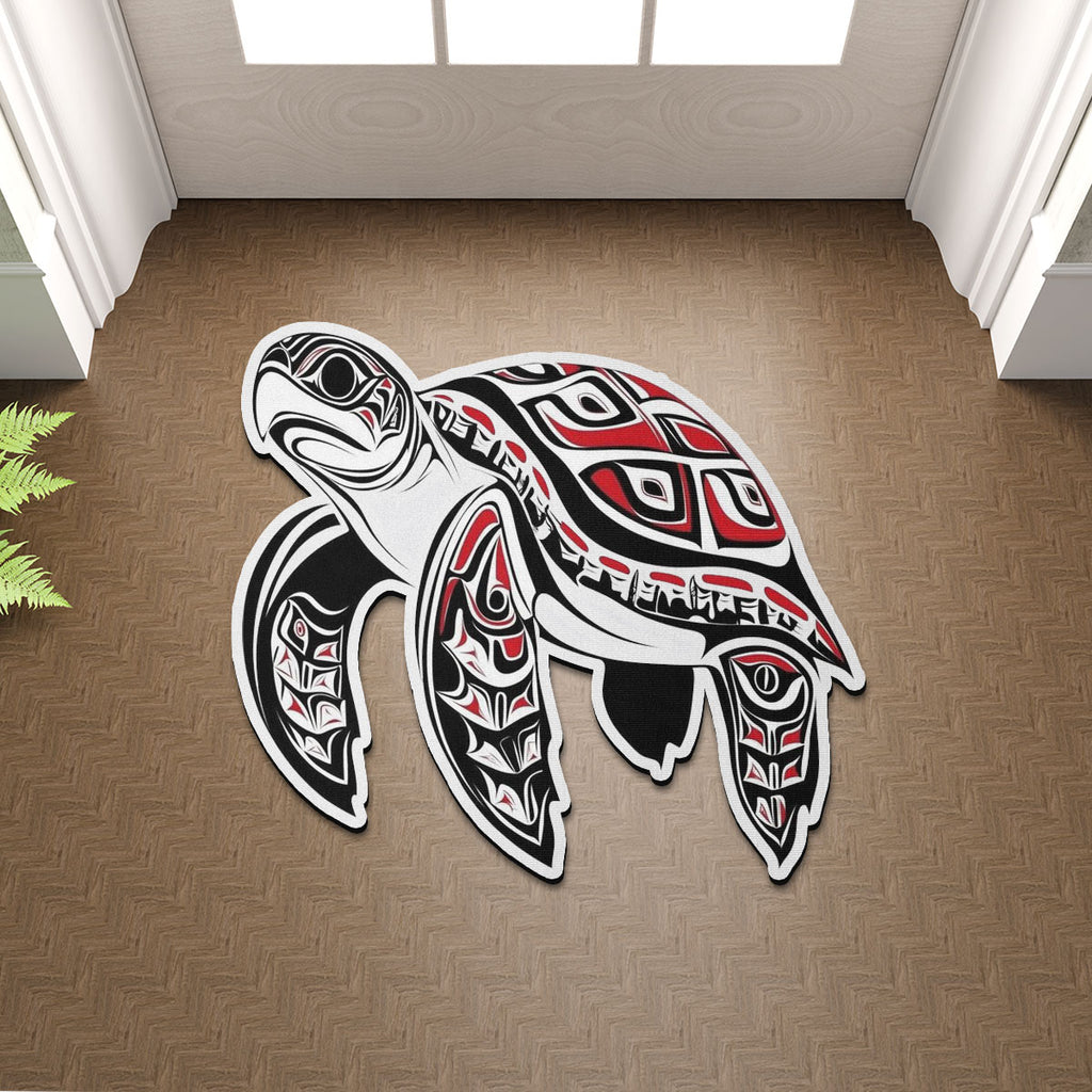 SM250512M10 Turtle Northwest Tribal Native American Shaped Mat