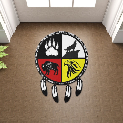 SM250512M18 Medicine Wheel Dreamcatcher Native American Shaped Mat