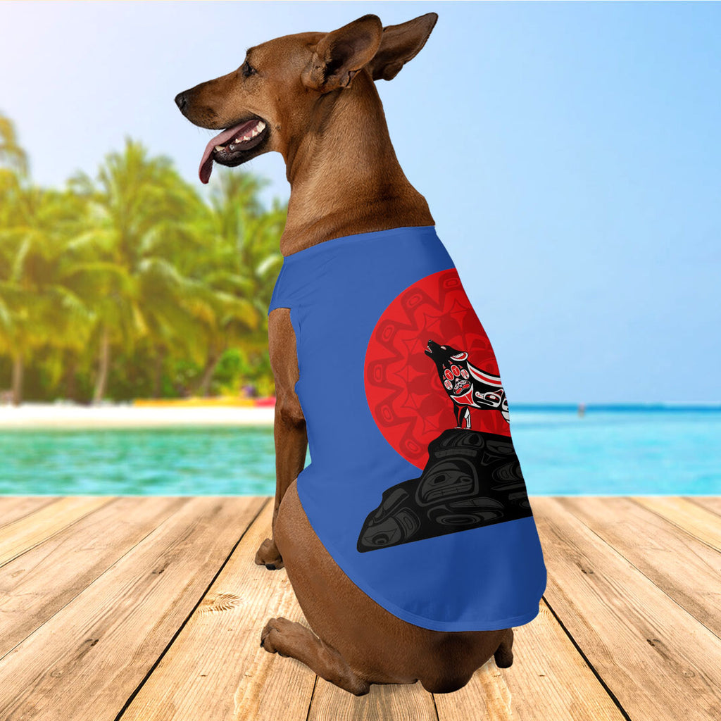 SM250512M22 Howling Wolf Native American Pet Tank Top