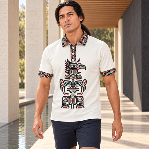 Sacred Guardian Totem Native American-Inspired Polo T-Shirt 3D PLm035