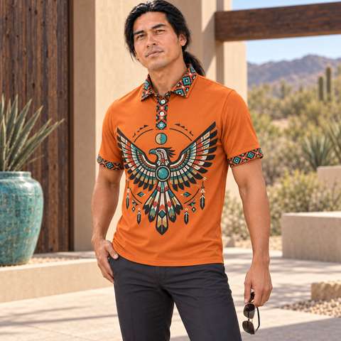Sacred Sky Thunderbird Native American-Inspired Polo T-Shirt 3D PLm038