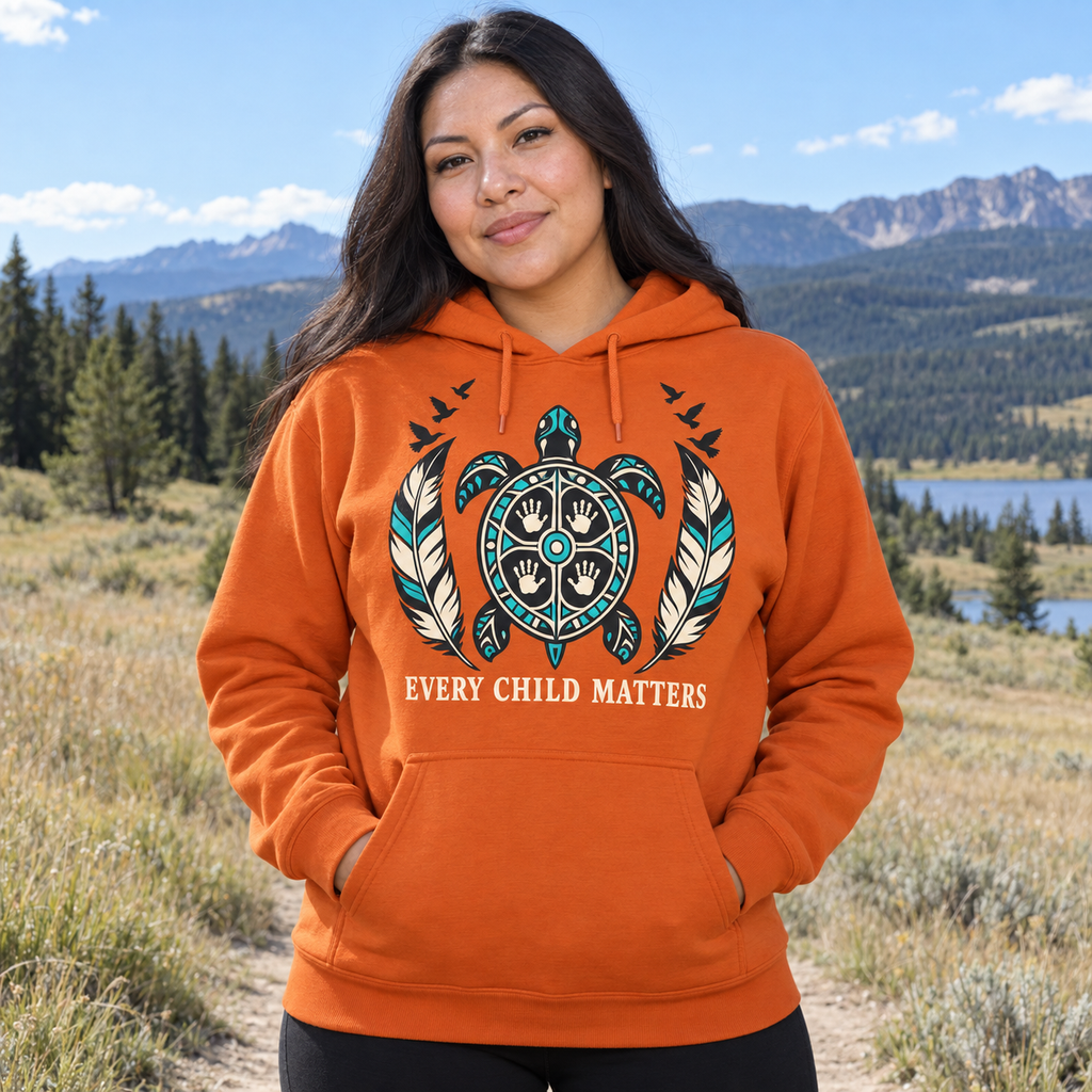 Sacred Turtle Island Healing Feathers Native American-Inspired 2D Hoodie HDm034