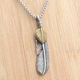 Retro Hollow Feather Native American Pendant Necklace Unisex Fashion Jewelry