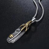 Retro Hollow Feather Native American Pendant Necklace Unisex Fashion Jewelry