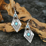 Vintage Boho Geometric Turquoise Earrings – Boho Retro Style