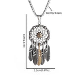 Retro Hollow Feather Native American Pendant Necklace Unisex Fashion Jewelry