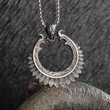 Retro Hollow Feather Native American Pendant Necklace Unisex Fashion Jewelry