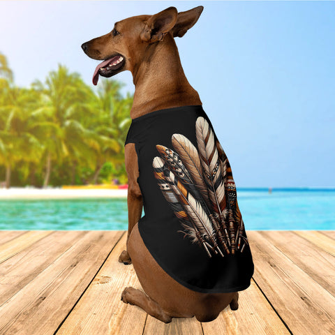 Southwest Indian Feather Native American Pet Tank Top