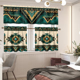 Southwest Native American Curtain Valance and Kitchen Tiers Set DS260715M02