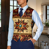 Southwest Pattern Native American Suit Vest Jacket Print One Side Front DS260714M03