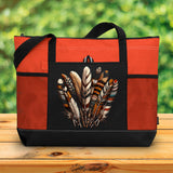 Southwest Native American Indian Feather NAT240710-M092 Tote Bag With Mesh Pockets