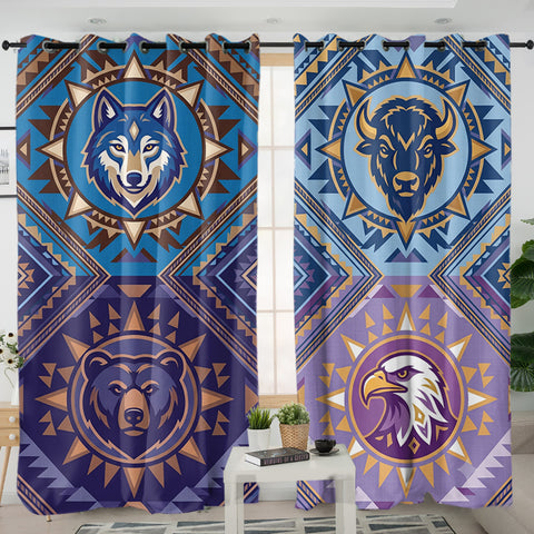Spirit Animals Native American Living Room Curtain DS260710M06