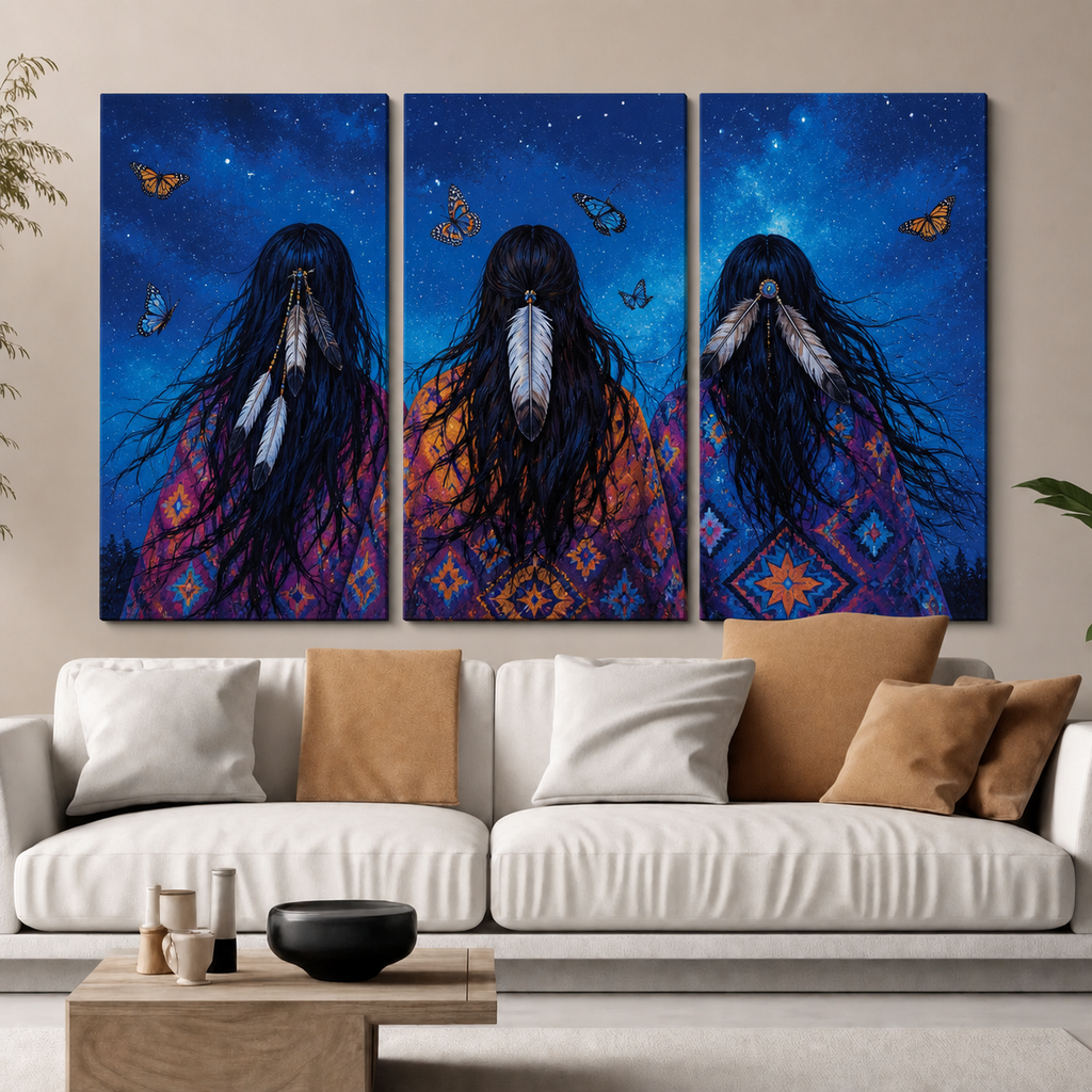 Starlit Sisters Canvas Wall Art 3PCS No Frame CVm22