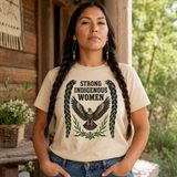 Strong Indigenous Women Hawk Braids Native American-Inspired 2D T-Shirt TSm065