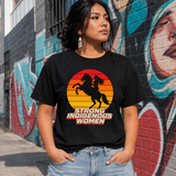Strong Indigenous Women Retrowave Rider Native American-Inspired 2D T-Shirt TSm067