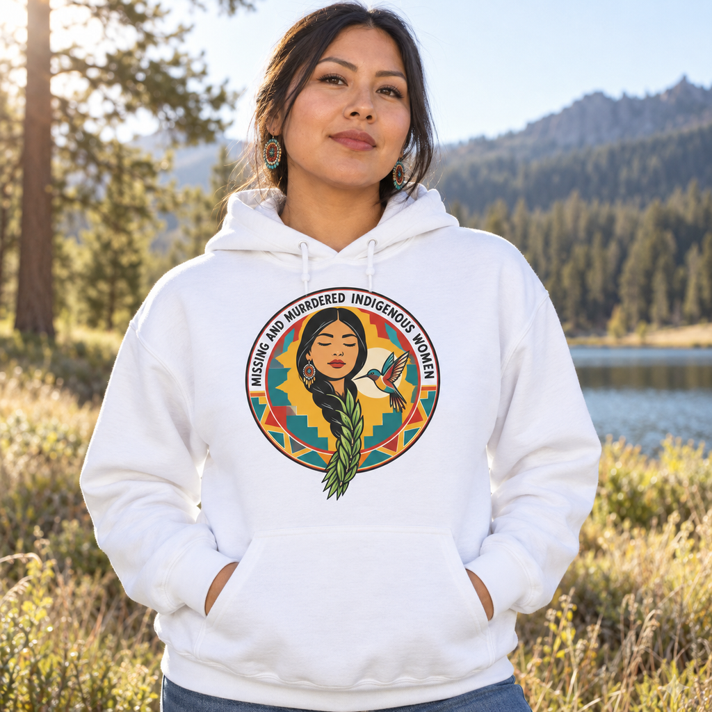 Sweetgrass Braid Hummingbird Native American-Inspired 2D Hoodie HDm015