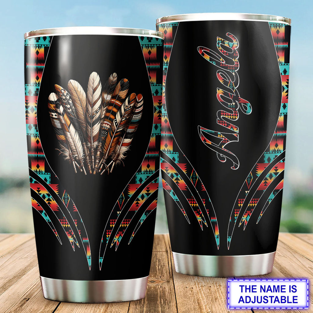 TB250513M09 Feather Custom Name Native American 20oz Tumbler
