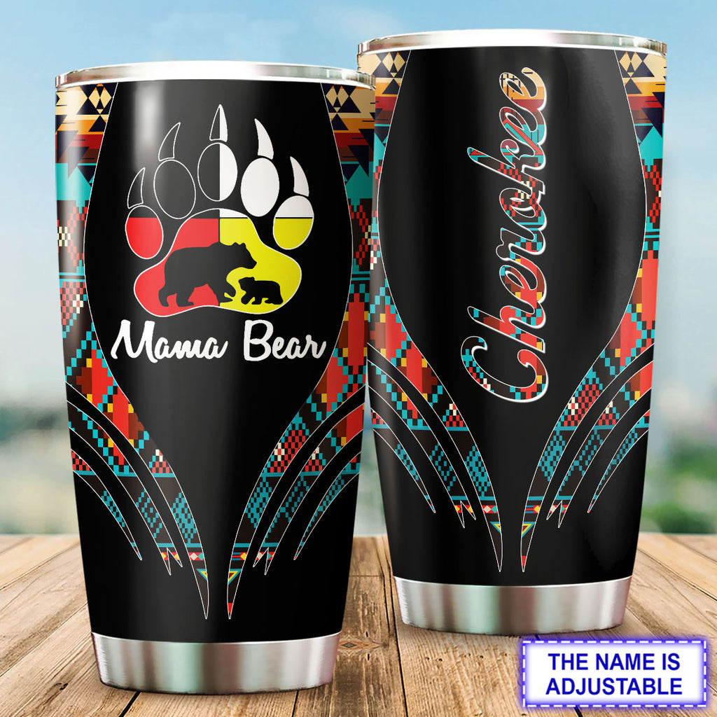 TB250513M14 Mama Bear Custom Name Native American 20oz Tumbler