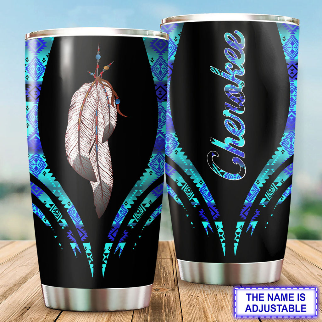 TB250513M17 Feather Custom Name Native American 20oz Tumbler