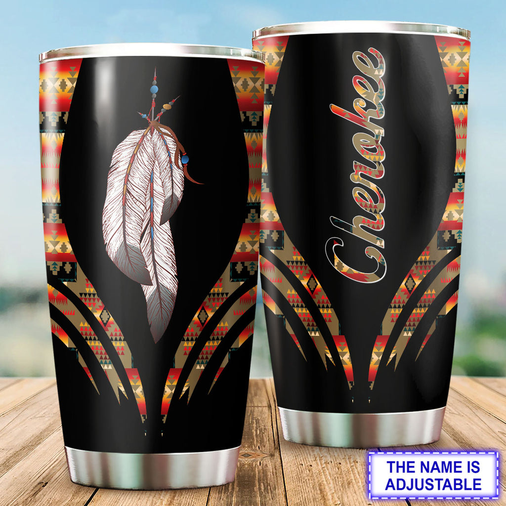 TB250513M19 Feather Custom Name Native American 20oz Tumbler