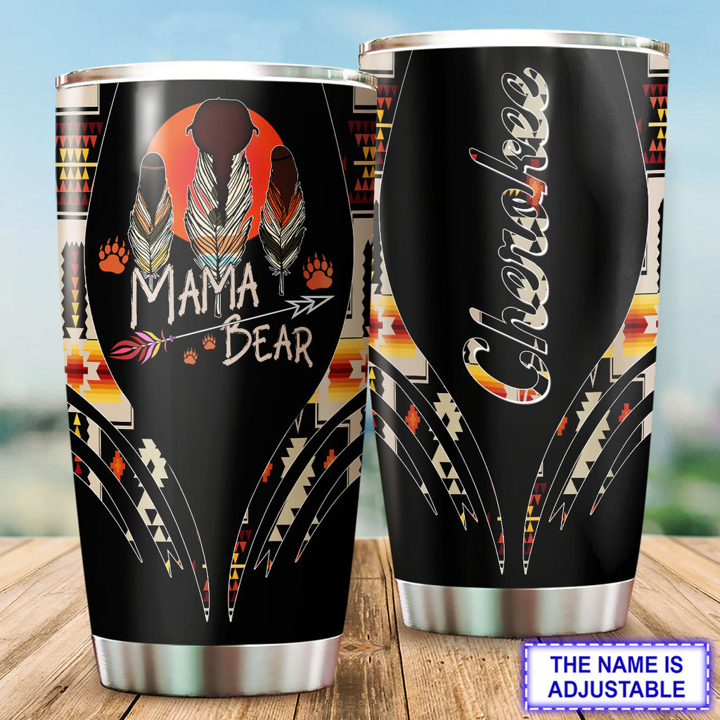 TB250513M20 Mama Bear Custom Name Native American 20oz Tumbler