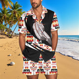 TS00107 Native American Men Short Sleeve Button Pajamas