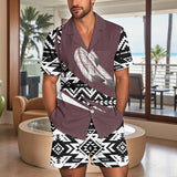 TS00115 Native American Men Short Sleeve Button Pajamas