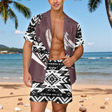 TS00115 Native American Men Short Sleeve Button Pajamas