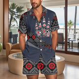 TS00116 Native American Men Short Sleeve Button Pajamas