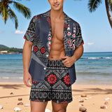 TS00116 Native American Men Short Sleeve Button Pajamas