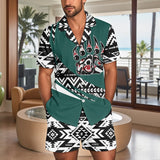 TS00128 Native American Men Short Sleeve Button Pajamas