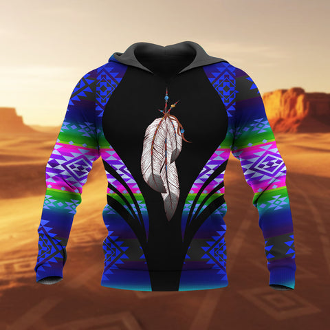 TS0036 Feather Native American Pride 3D Hoodie
