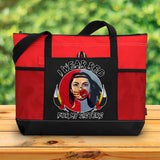 TS0055 I Wear Red For My Sisters Native American Stop MMIW Red Hand No More Stolen Sisters Tote Bag With Mesh Pockets