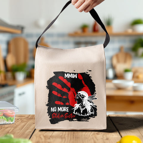 TS0058 I Wear Red For My Sisters Native American Canvas Lunch Bag
