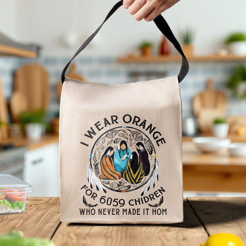 TS0070 I Wear Orange Native American Canvas Lunch Bag