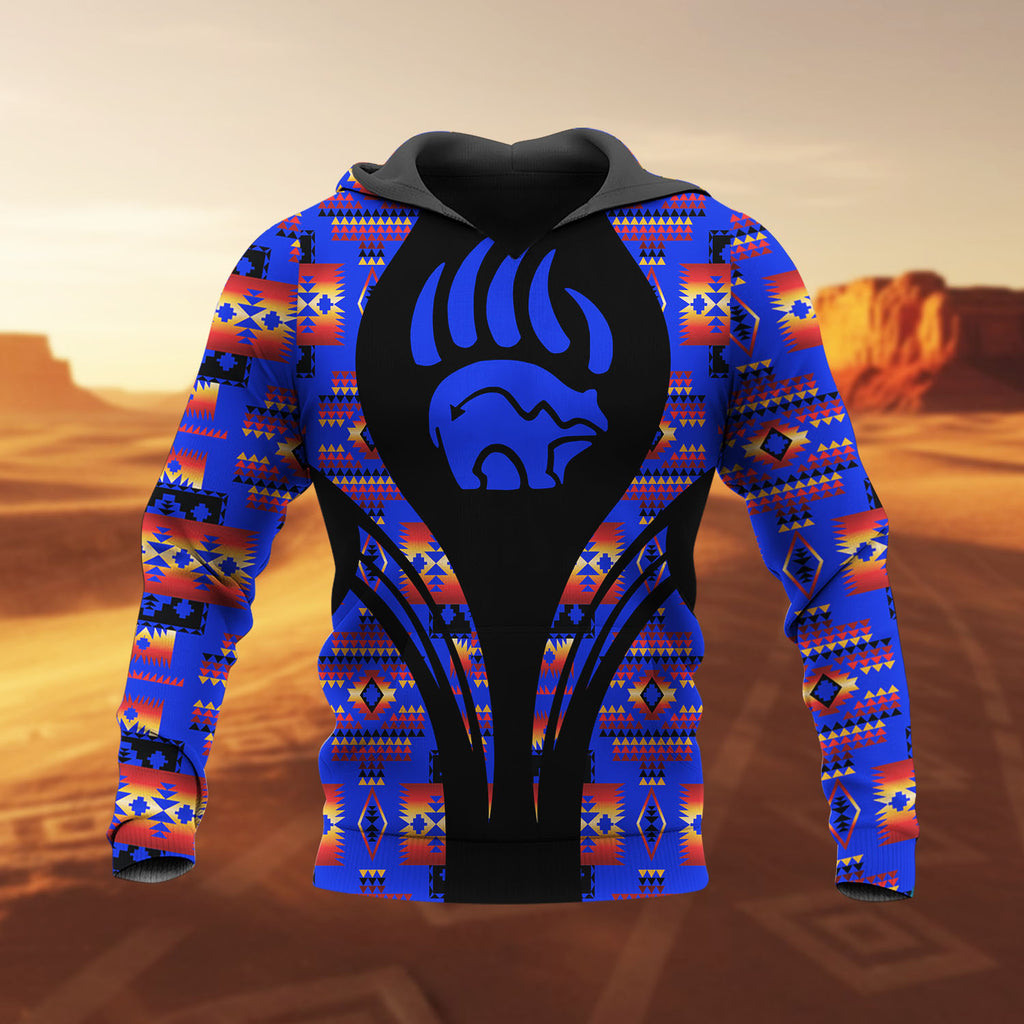 TS0088-3d Bear Native American Pride 3D Hoodie