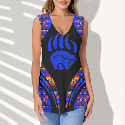TS0088-3d Bear Native American Women Sports Vest