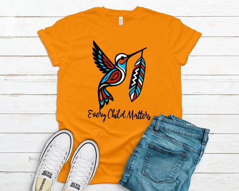 TS250916M02 Bird Feather Every Child Matters 3D T-Shirt