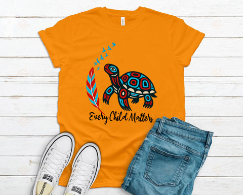TS250916M03 Turtle Feather Every Child Matters 3D T-Shirt