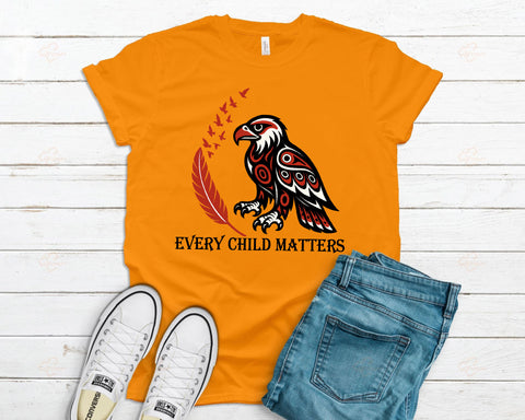 TS250916M04 Eagle Feather Every Child Matters 3D T-Shirt