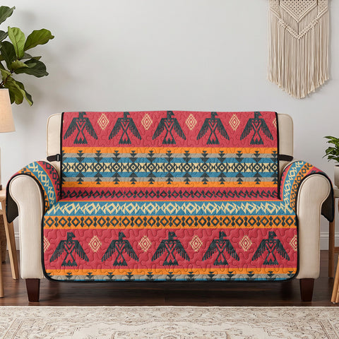 Thunderbird Native American-Inspired Quilted Sofa Cover - Loveseat or 3-Seater GB-NAT00029