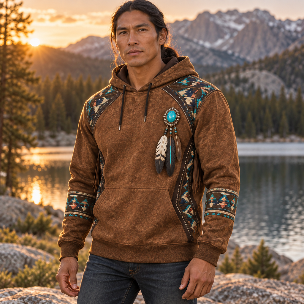 Trail Feather Heritage Native American-Inspired 3D Hoodie HD3dm001