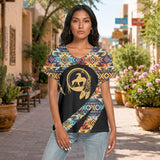 Trail of Tears Native American Women's Loose V-neck Short Sleeve T-shirt GB-HW000171