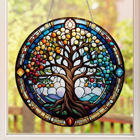 Tree of Life Native American Custom Shape Water Ripple Acrylic Hanging Ornament