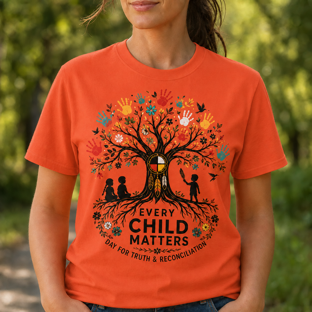 Tree of Life Handprints Art Native American-Inspired 2D T-Shirt TSm010