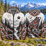 Tribal Bear Mountain Sentinel Native American-Inspired 3D Fleece Hoodie BSm035