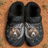 Tribal Bear Native American-Inspired Classic Clogs with Fleece Shoes DS250807M01v5