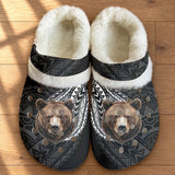 Tribal Bear Native American-Inspired Classic Clogs with Fleece Shoes DS250807M01v5