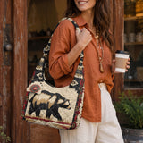 Tribal Bear Native American-Inspired Women's Quilted Hobo Bag GB-NAT00900
